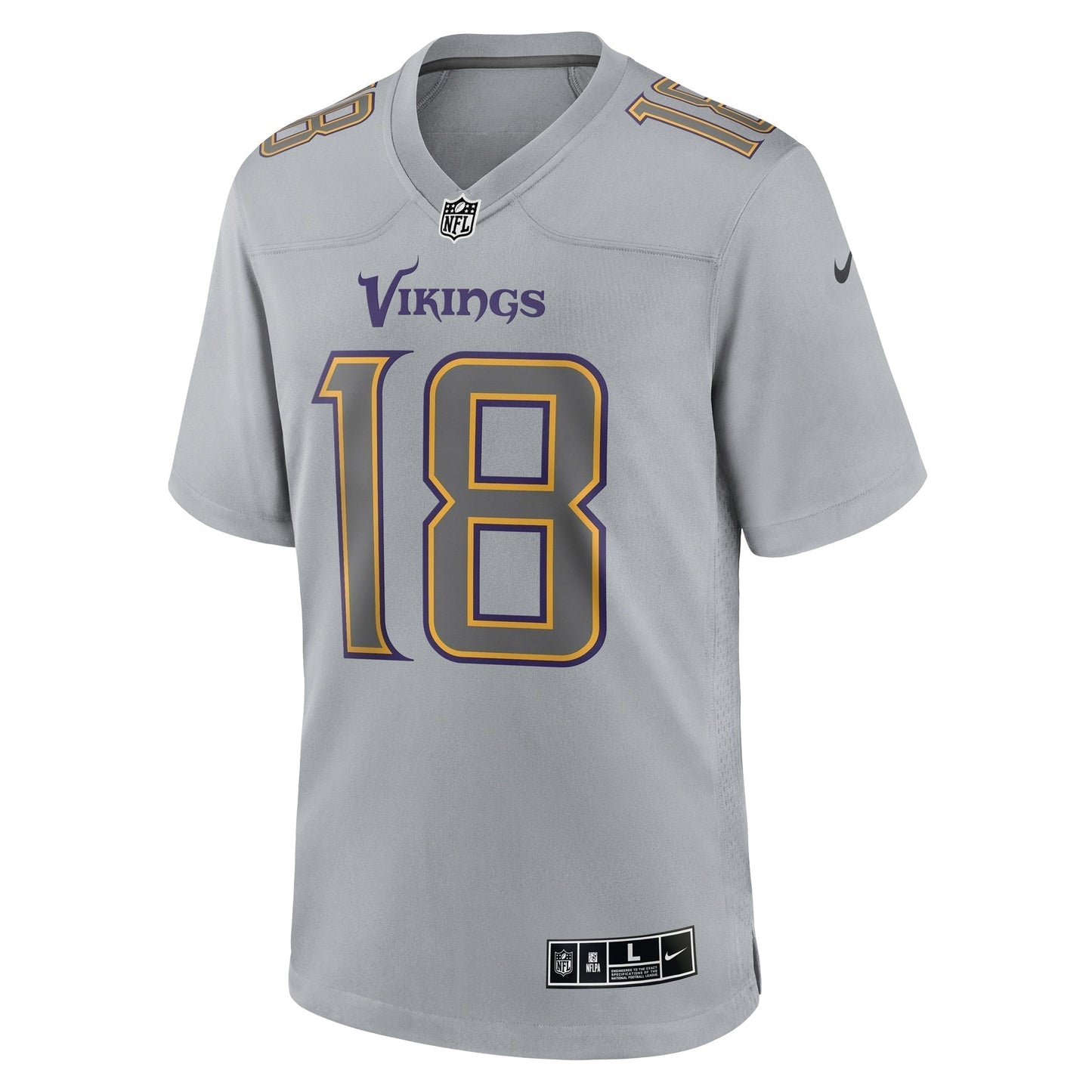 Justin Jefferson Minnesota Vikings Atmosphere Fashion Game Jersey - Gray football jersey product view 2