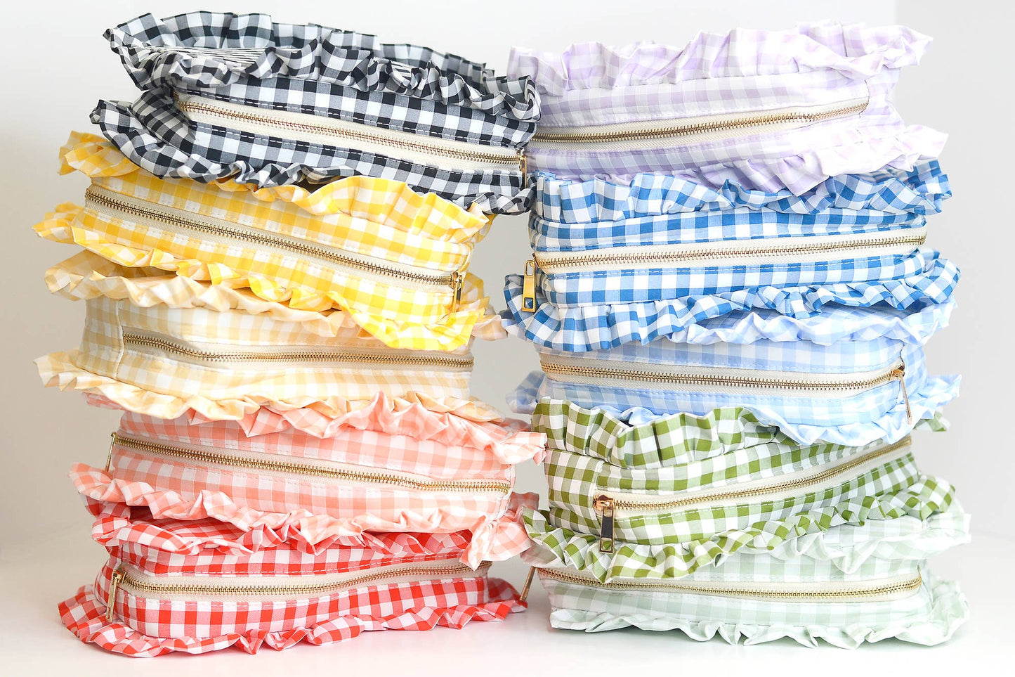 Gingham Ruffle Zipper Pouch Embroidery Friendly Cosmetic Bag Unisex T-shirt, Sweatshirt, Hoodie, Long Sleeve Tee - T-Shirt, Sweatshirt, Hoodie