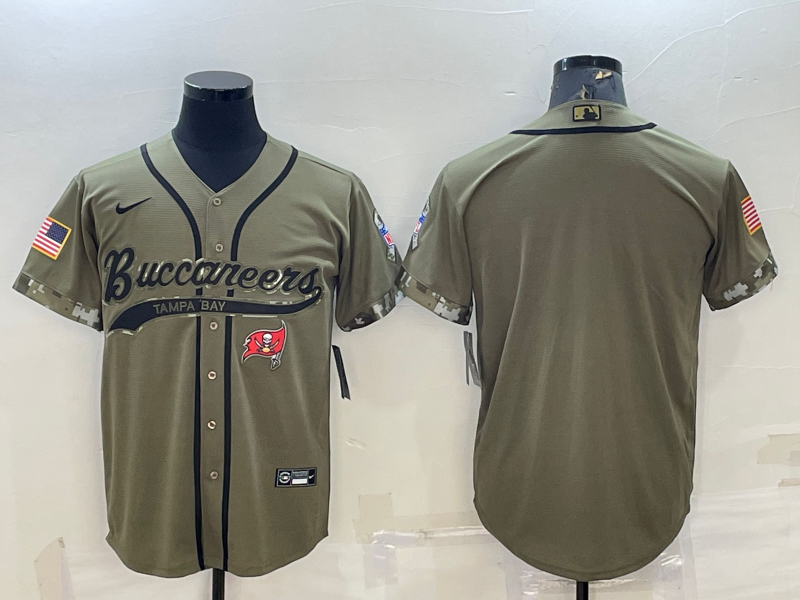 Men's Tampa Bay Buccaneers Olive 2022 Salute To Service Retired Player Limited Blank Jersey football jersey product view 1