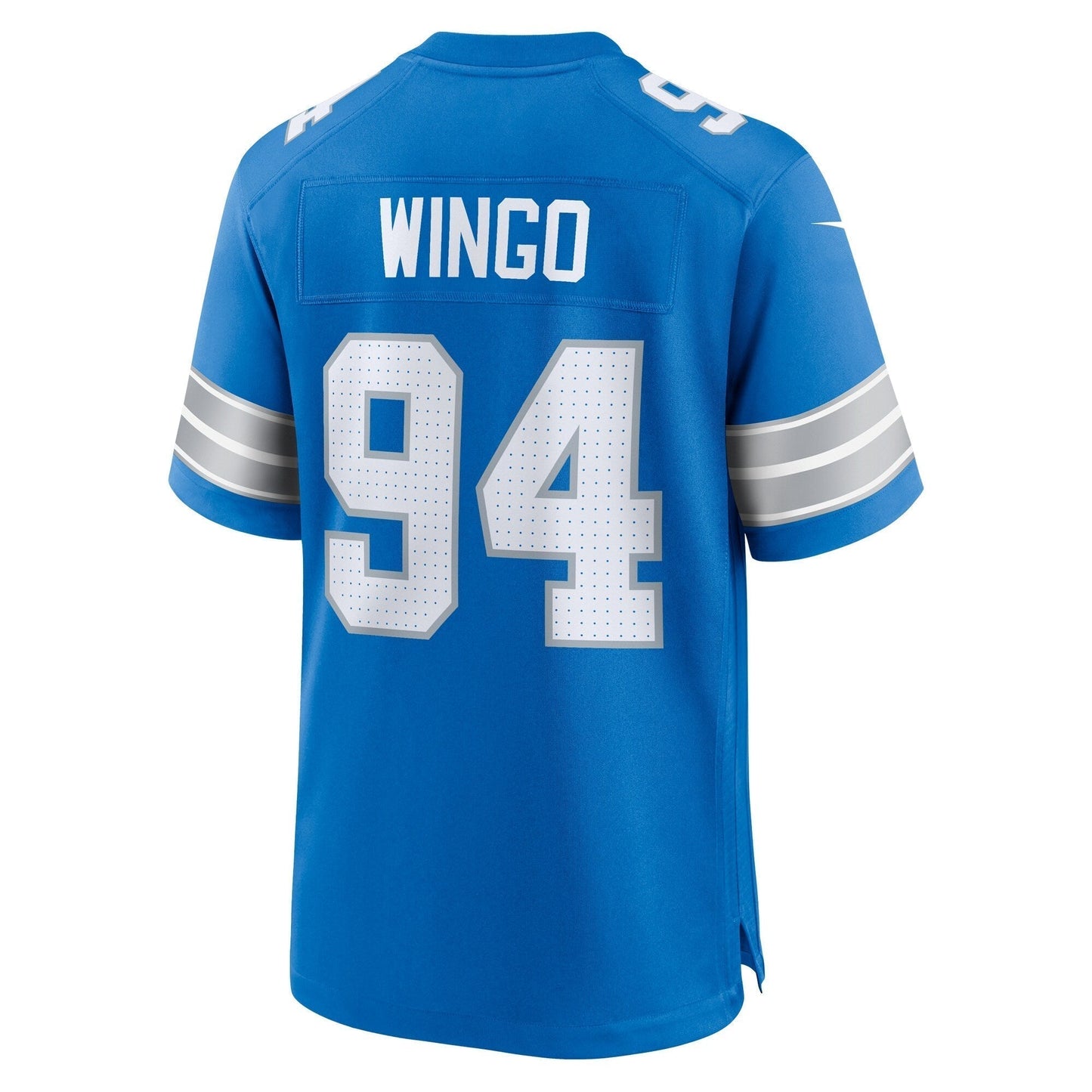 Mekhi Wingo Detroit Lions Team Game Jersey - Blue football jersey product view 3