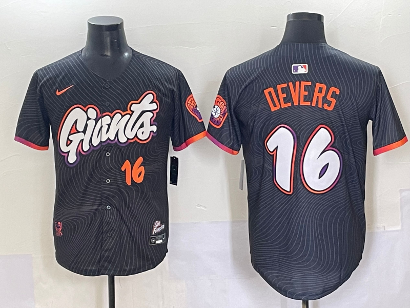 Men's San Francisco Giants Rafael Devers Black 2025 City Connect Limited Player Jersey baseball jersey product view 1