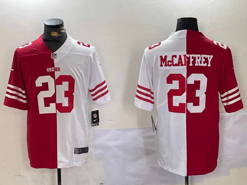 Men's San Francisco 49ers Christian McCaffrey Scarlet/White Player Game Jersey football jersey product view 1