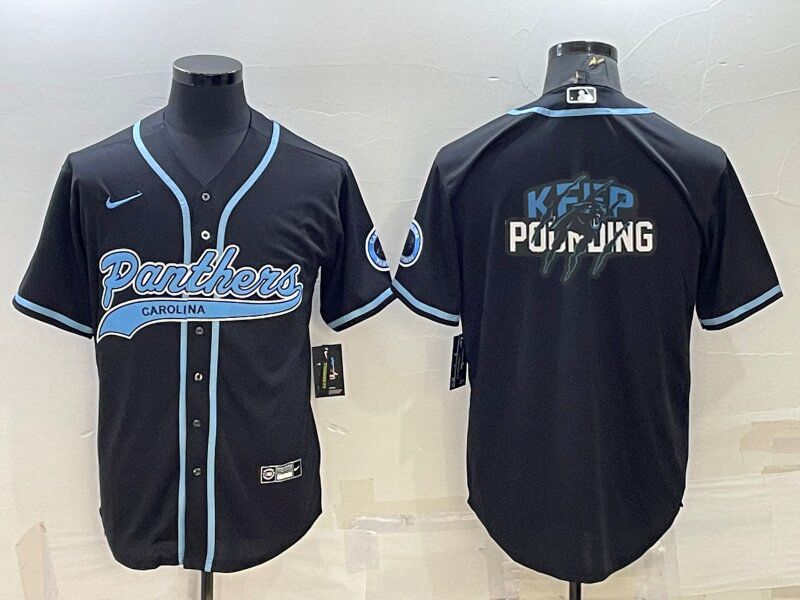 Men's Carolina Panthers Black Game Jersey football jersey product view 1