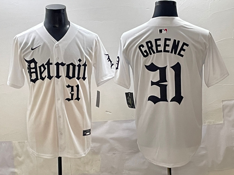 Men's Detroit Tigers Riley Greene White Player Game Jersey baseball jersey product view 1