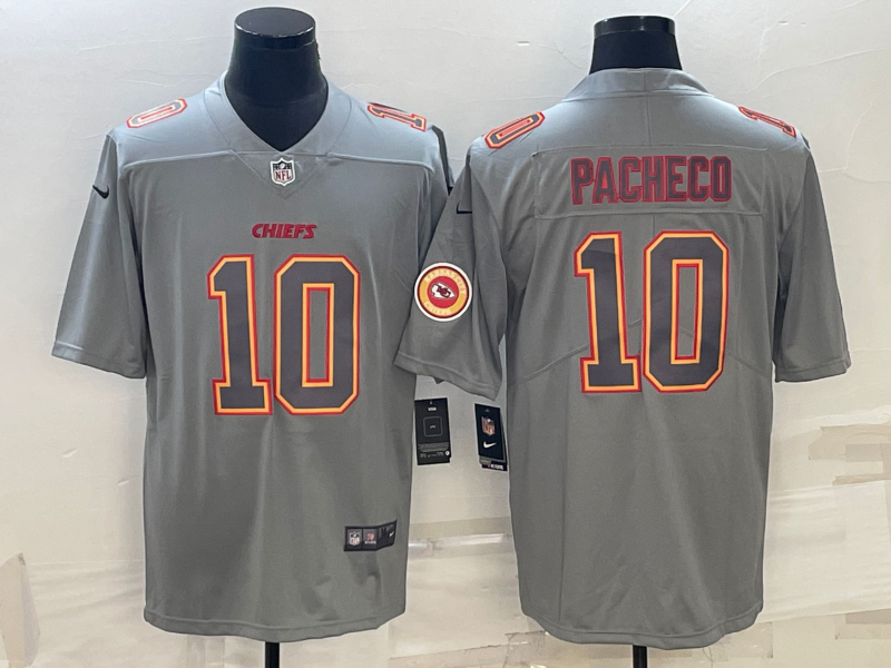 Men's Kansas City Chiefs Isiah Pacheco #10 Grey Game Jersey1 football jersey product view 1