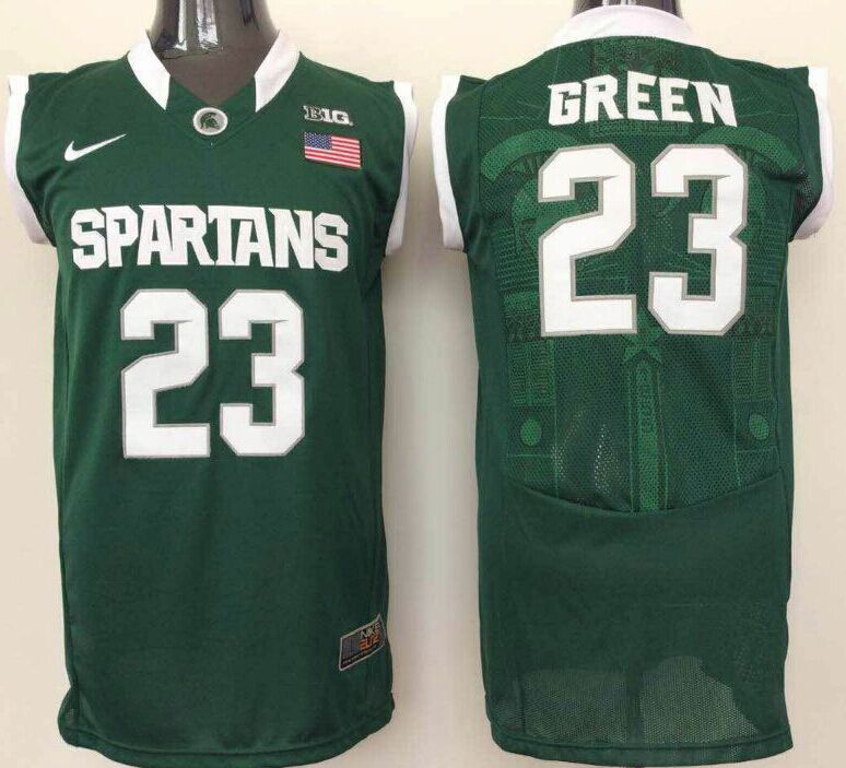Men's Michigan State Spartans Draymond Green #23 Green Alumni Player Jersey sports jersey product view 1