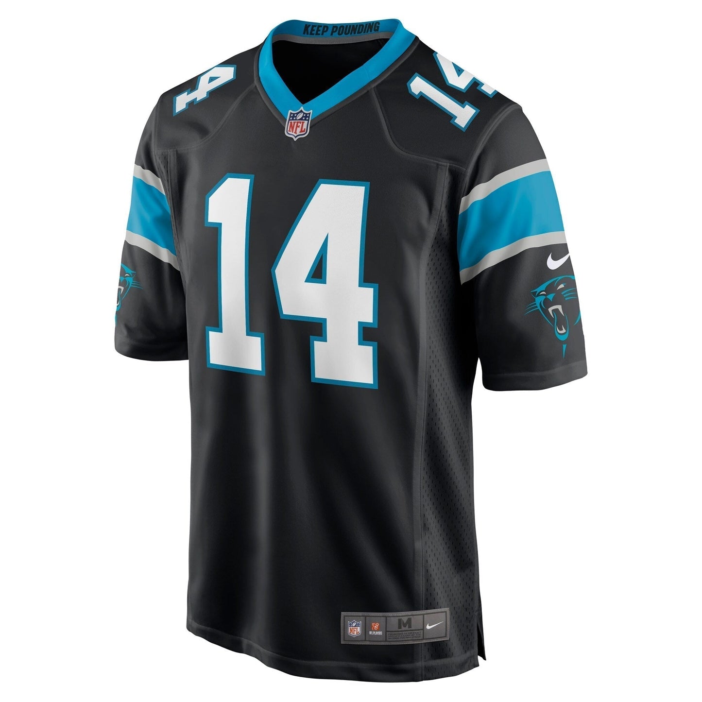 Sam Darnold Carolina Panthers Game Jersey - Black football jersey product view 2