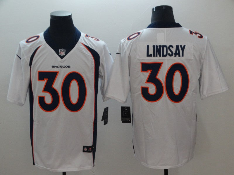 Men's Denver Broncos Phillip Lindsay White Game Jersey football jersey product view 1