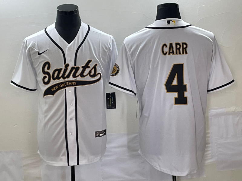 Men's New Orleans Saints Derek Carr White Game Jersey Joint Edition football jersey product view 1