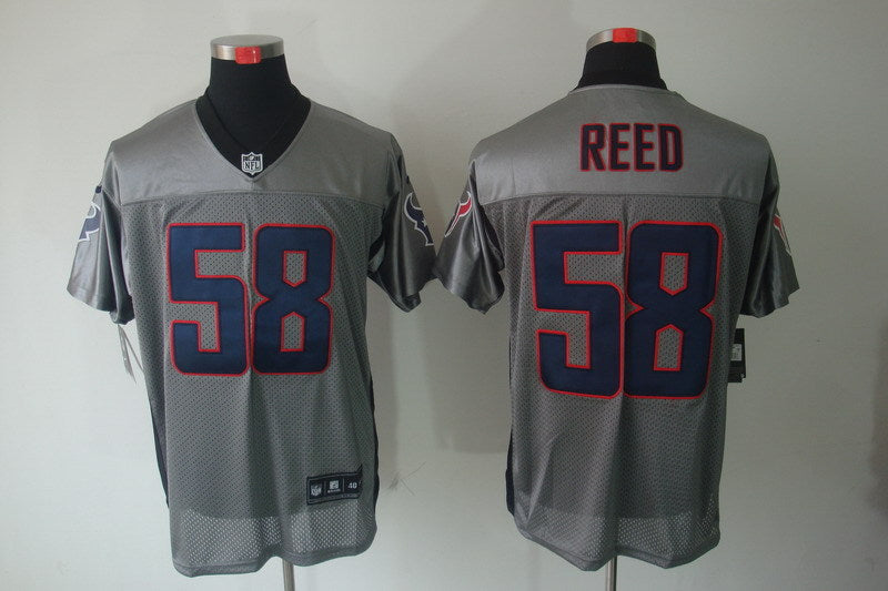 Men's Houston Texans Brooks Reed #58 Gray Game Jersey1 football jersey product view 1