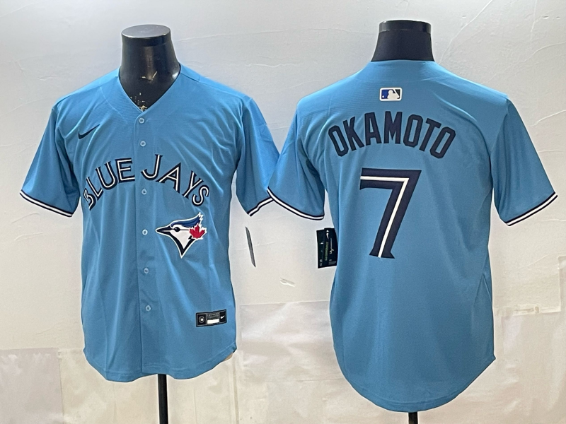 Men's Toronto Blue Jays Shota Okamoto #7 Powder Blue Alternate Limited Jersey baseball jersey product view 1