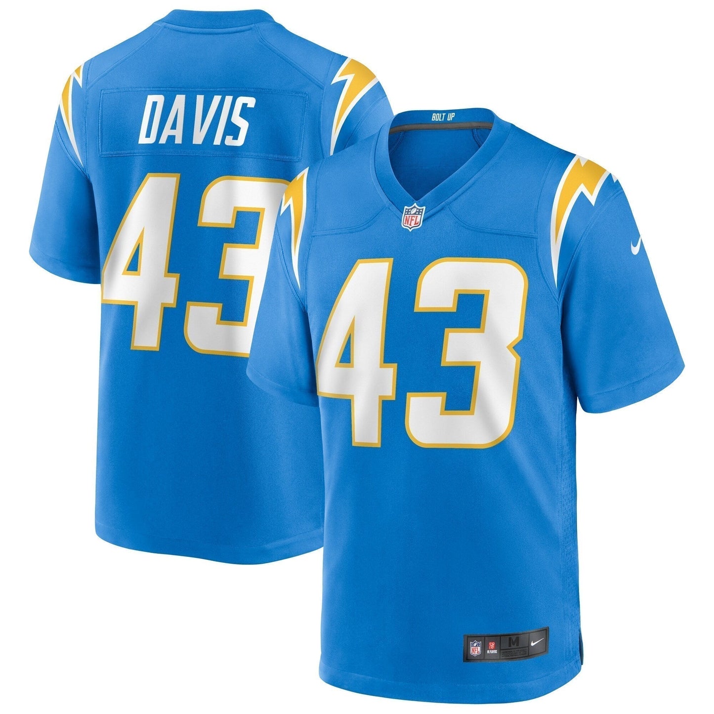 Michael Davis Los Angeles Chargers Game Jersey - Powder Blue football jersey product view 1