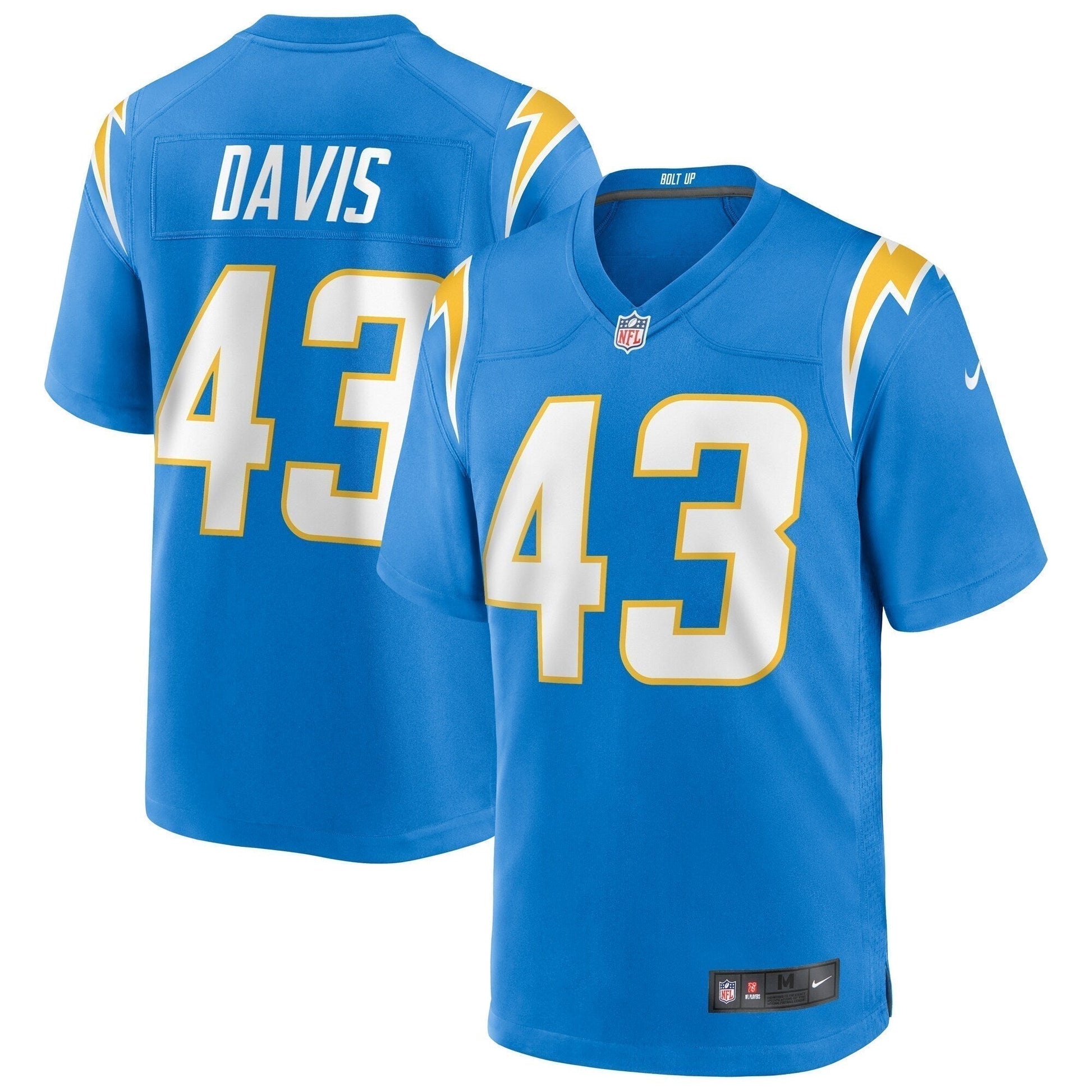 Michael Davis Los Angeles Chargers Game Jersey - Powder Blue football jersey product view 1