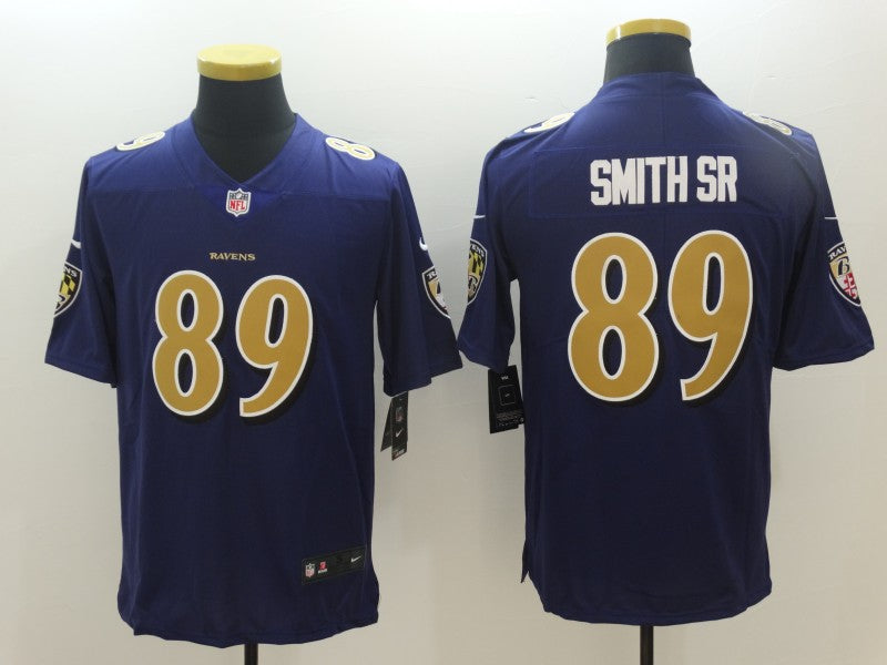 Men's Baltimore Ravens Steve Smith Sr #89 Purple Game Player Jersey1 football jersey product view 1
