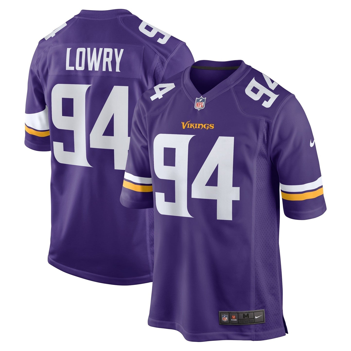 Dean Lowry Minnesota Vikings Game Jersey - Purple football jersey product view 1
