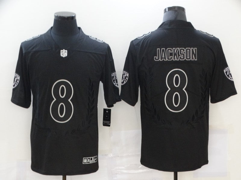 Men's Baltimore Ravens #8 Lamar Jackson Black Alternate Game Player Jersey1 football jersey product view 1
