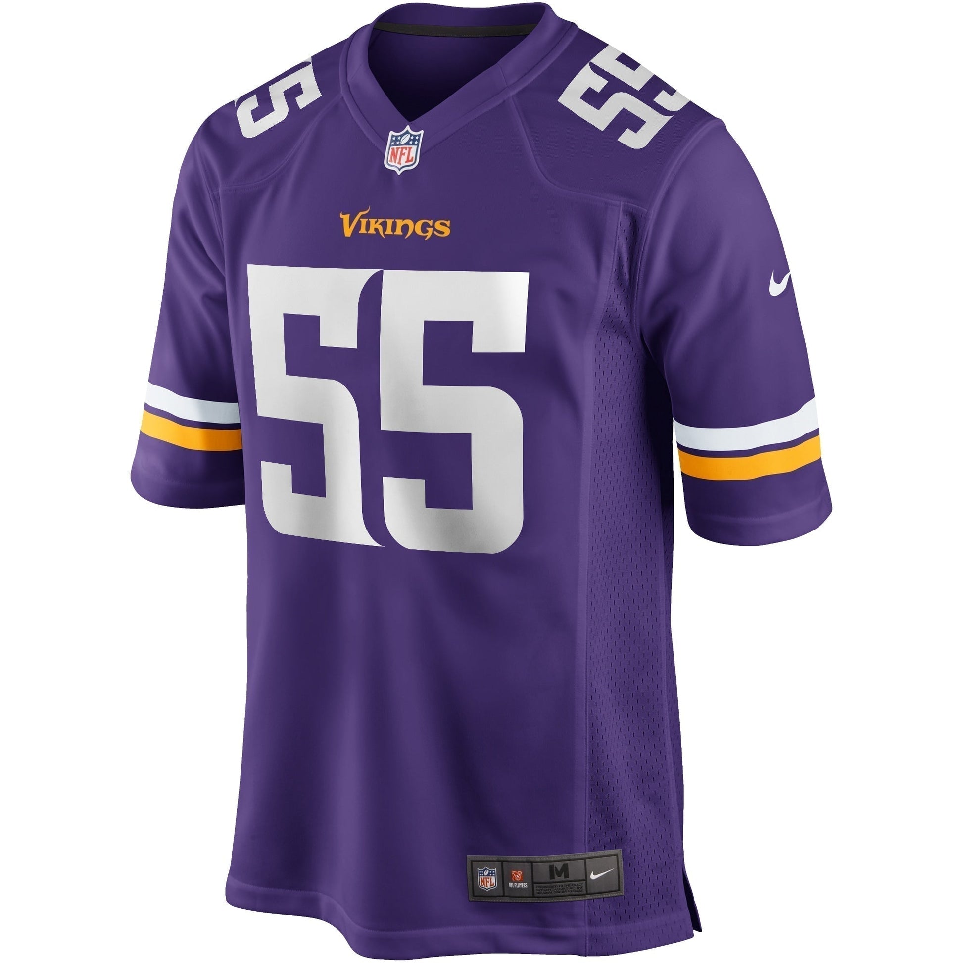 Jack Del Rio Minnesota Vikings Game Retired Jersey - Purple football jersey product view 2