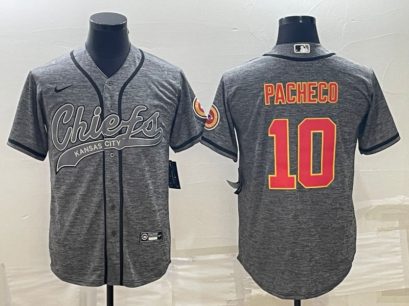 Men's Kansas City Chiefs Isiah Pacheco Grey Game Jersey Joint Edition football jersey product view 1