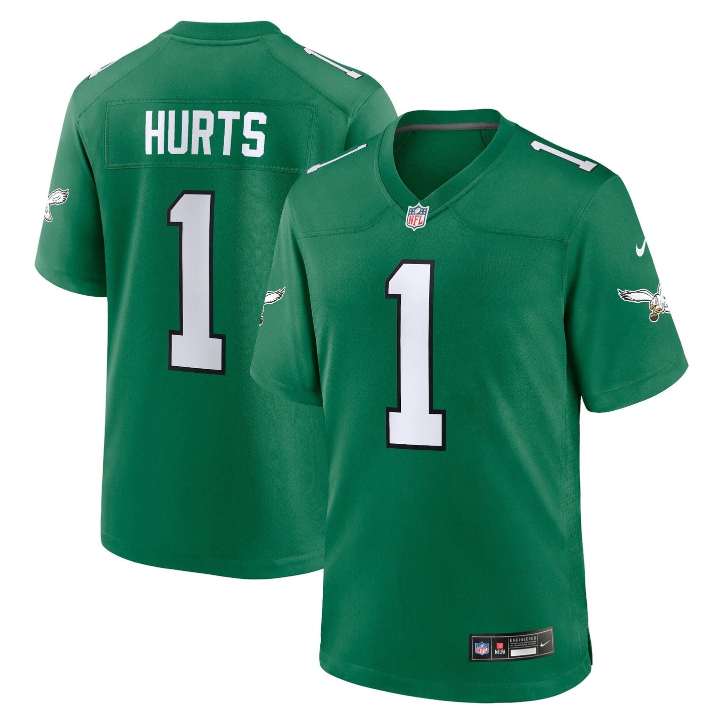 Jalen Hurts Philadelphia Eagles Alternate Game Jersey - Kelly Green football jersey product view 1