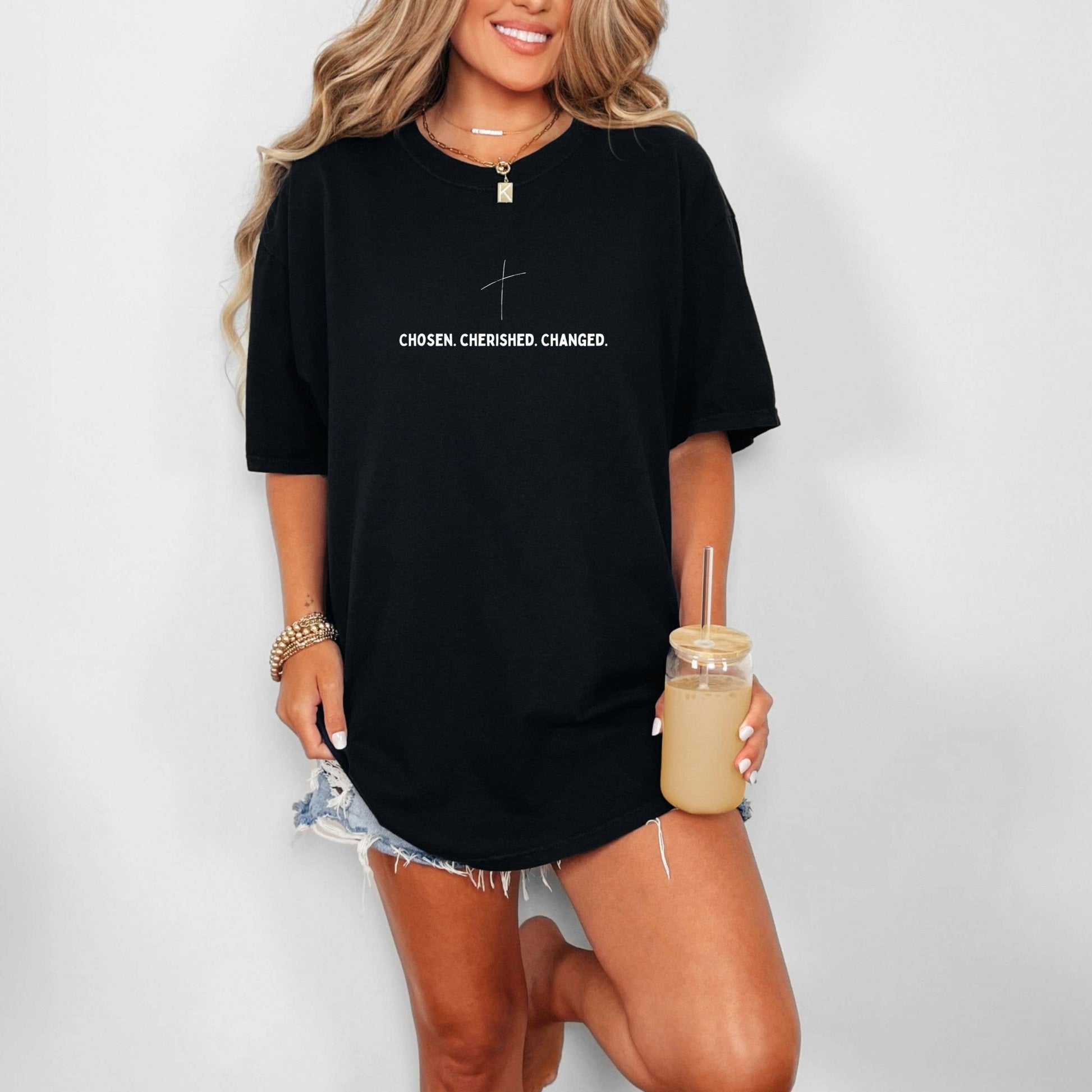 Chosen. Cherished. Changed. Christian SummerGraphic Tee Unisex T-shirt, Sweatshirt, Hoodie, Long Sleeve Tee - T-Shirt, Sweatshirt, Hoodie