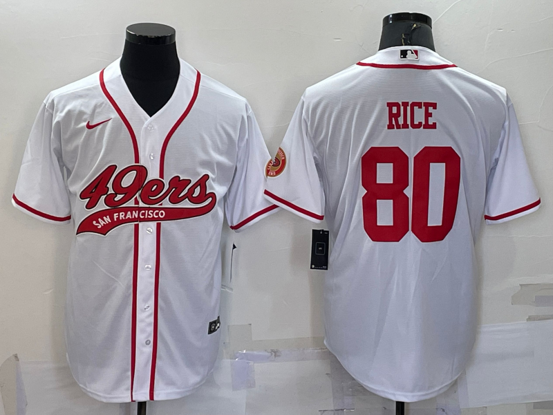 Men's San Francisco 49ers Jerry Rice White Game Jersey Joint Edition football jersey product view 1