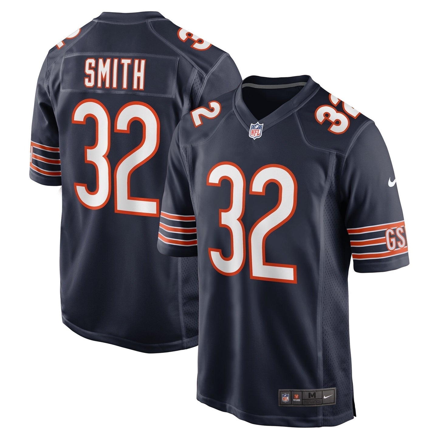 Terell Smith Chicago Bears Game Jersey - Navy football jersey product view 1