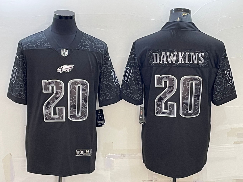 Men's Philadelphia Eagles Brian Dawkins #20 Black RFLCTV Limited Jersey1 football jersey product view 1
