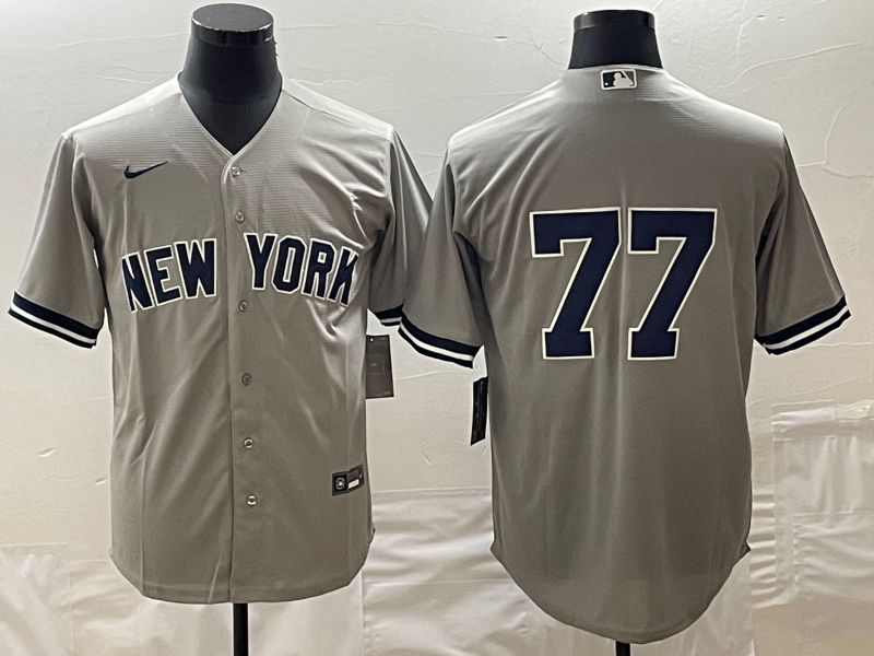 Men's New York Yankees Clint Frazier #77 Gray Replica Player Name Jersey baseball jersey product view 1
