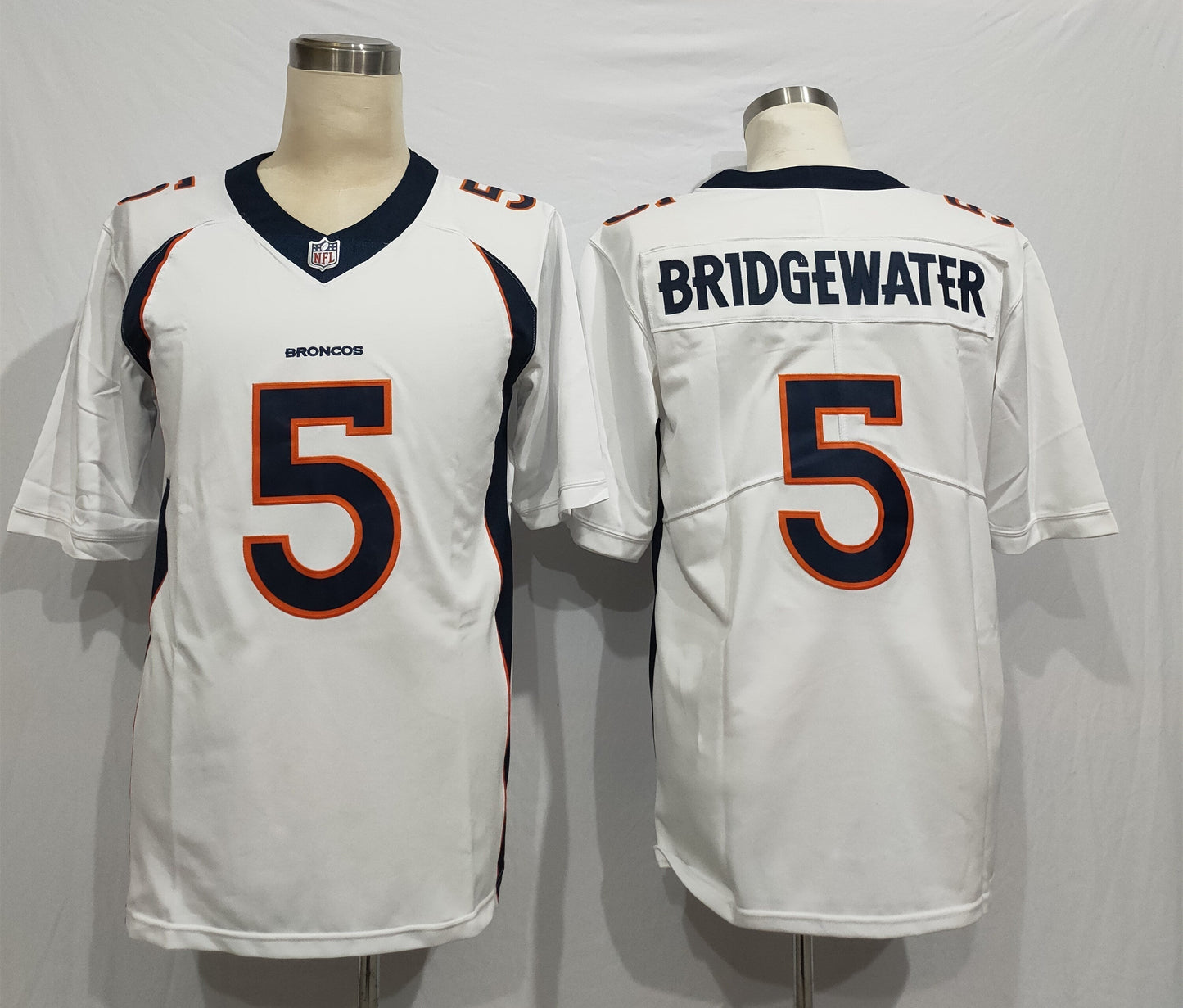 Men's Denver Broncos Teddy Bridgewater #5 White Game Jersey1 football jersey product view 1