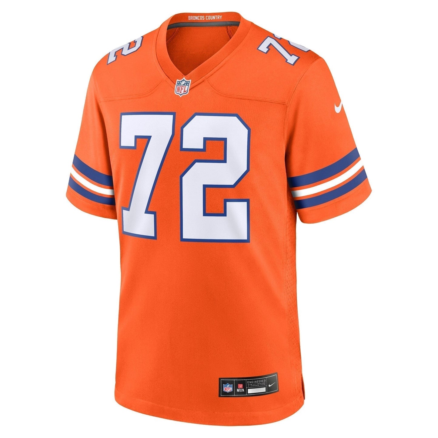 Garrett Bolles Denver Broncos Mile High Collection 1977 Throwback Game Jersey - Orange football jersey product view 2