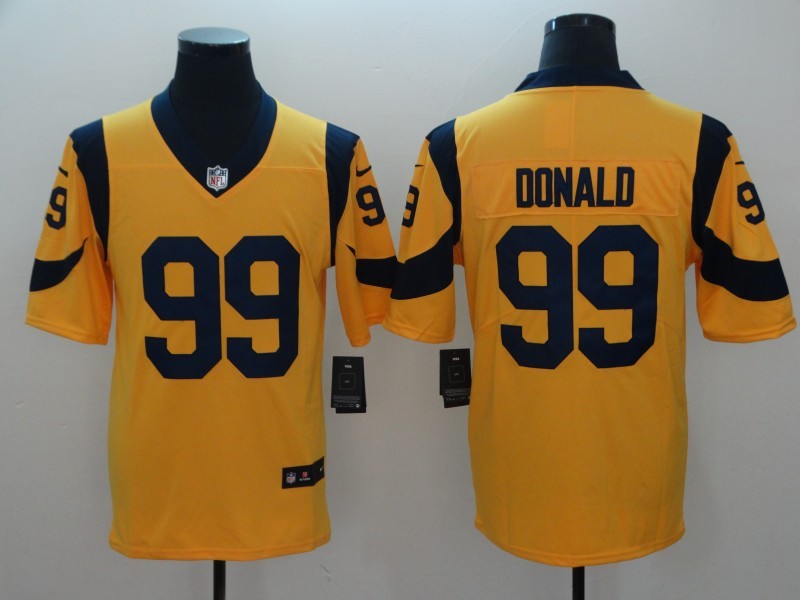 Men's Los Angeles Rams Aaron Donald Yellow Game Jersey football jersey product view 1