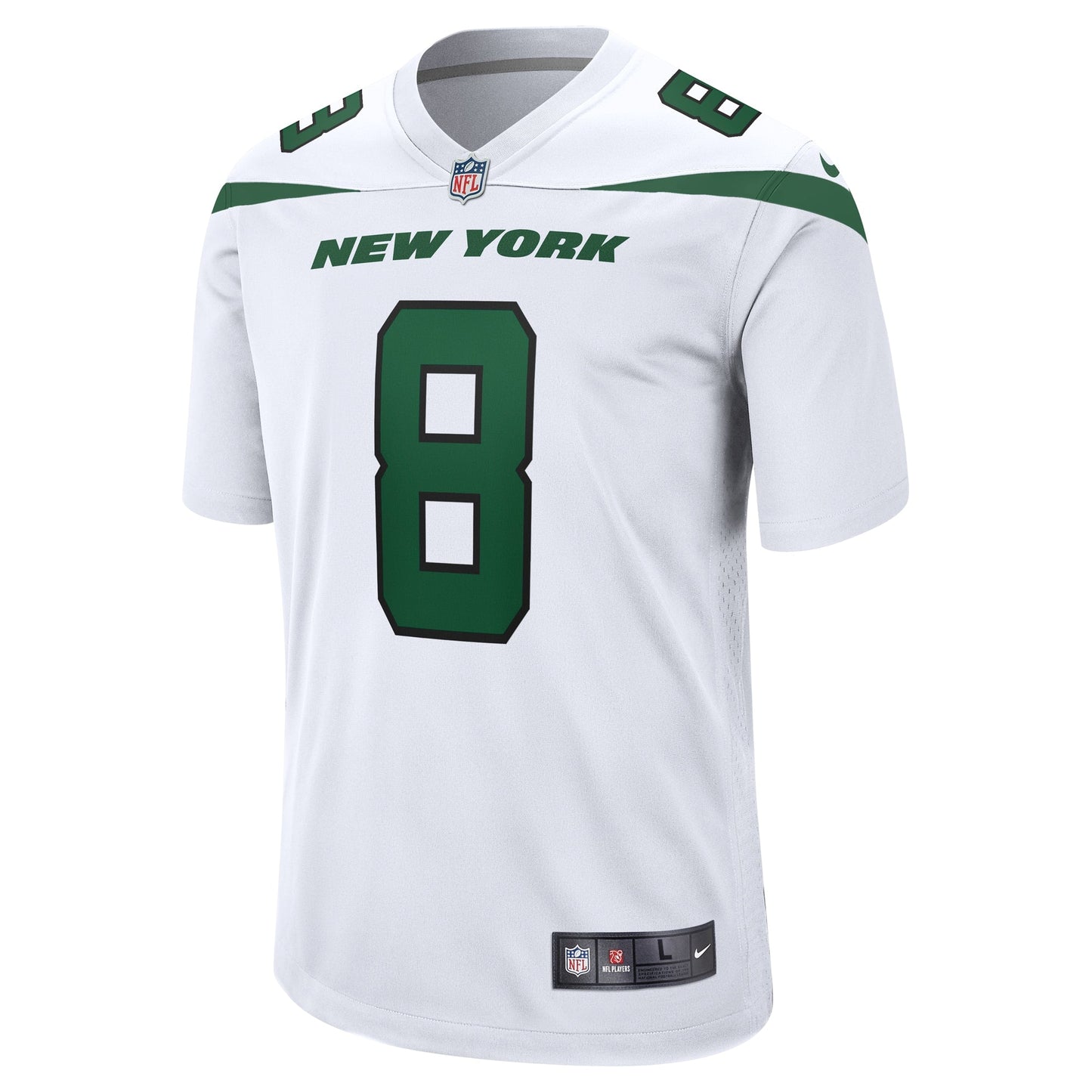 Aaron Rodgers New York Jets Game Jersey - White football jersey product view 2