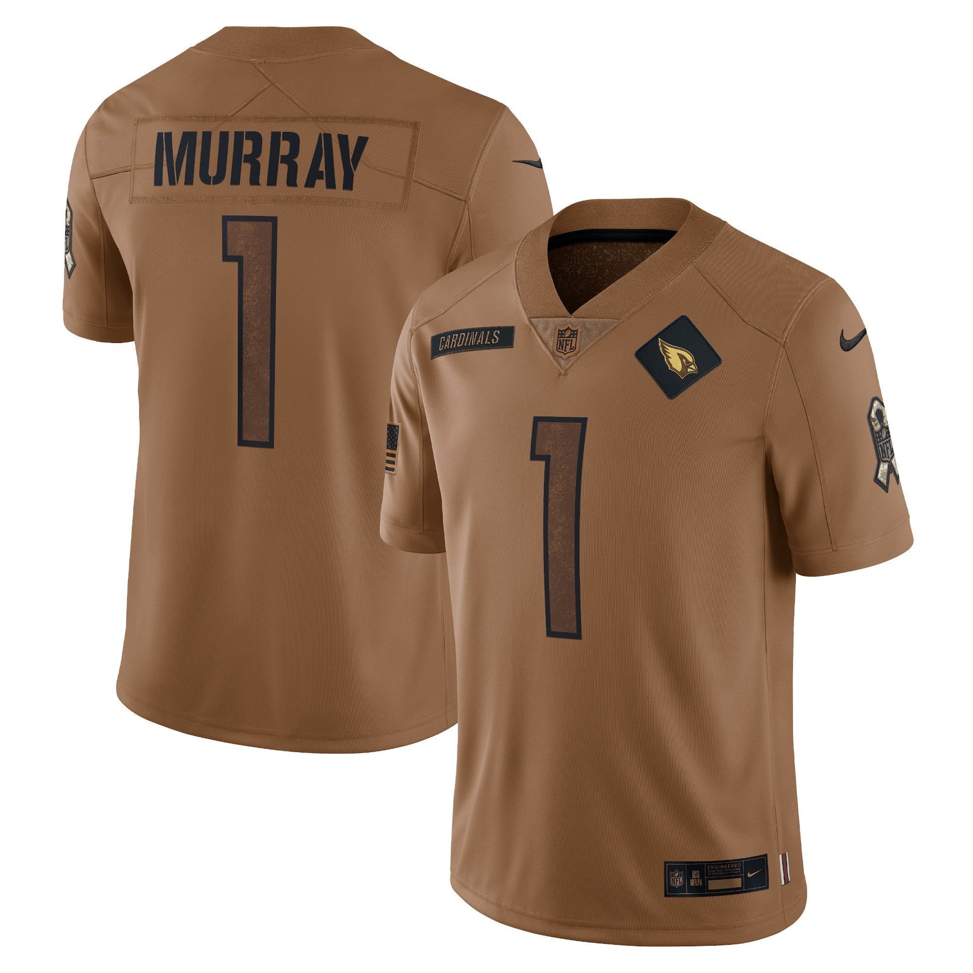 Kyler Murray Arizona Cardinals Salute To Service Limited Jersey - Brown football jersey product view 1