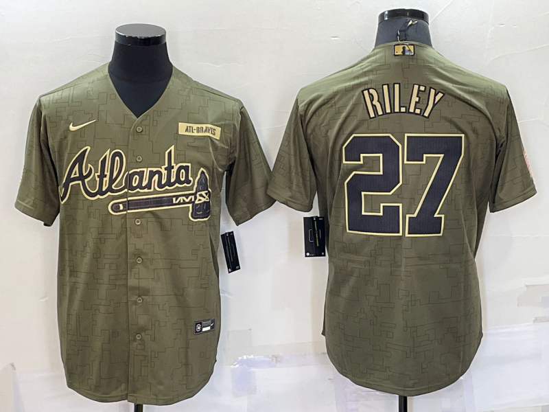 Men's Atlanta Braves Austin Riley Brown Replica Player Jersey baseball jersey product view 1