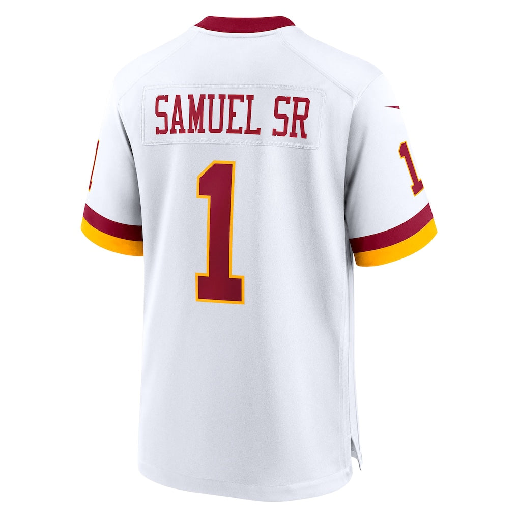 W.Commanders #1 Deebo Samuel Sr White Game Super Bowl Era Jersey football jersey product view 1