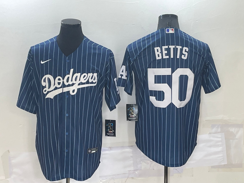 Men's Los Angeles Dodgers Mookie Betts #50 Blue Fashion Baseball Jersey1 baseball jersey product view 1