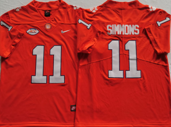 Men's Clemson Tigers Isaiah Simmons Orange Game Jersey sports jersey product view 1