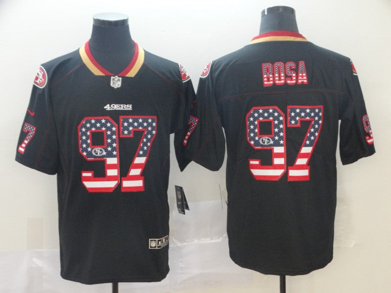 Men's San Francisco 49ers Nick Bosa #97 Black Game Jersey1 football jersey product view 1