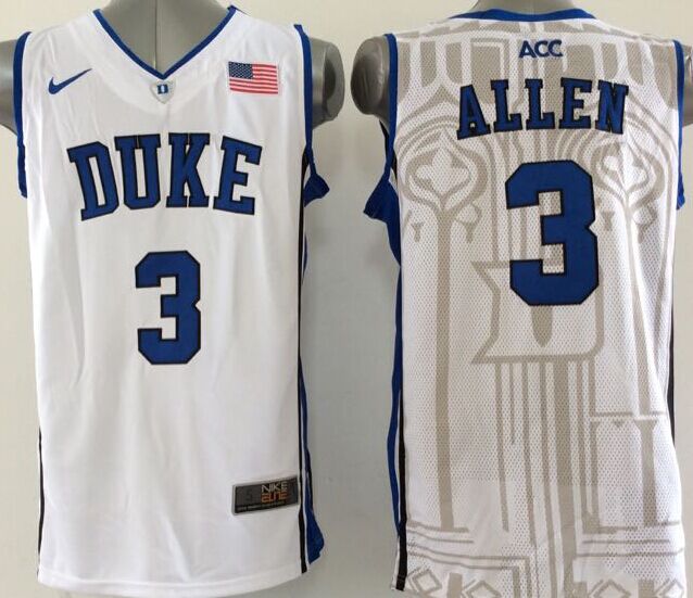 Men's Duke Blue Devils Grayson Allen White Player Game Jersey sports jersey product view 1