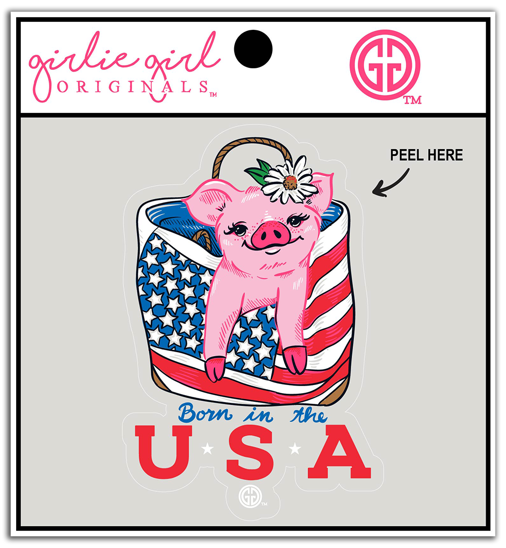 Decal/Sticker USA Piggy 2337 Unisex T-shirt, Sweatshirt, Hoodie, Long Sleeve Tee - T-Shirt, Sweatshirt, Hoodie