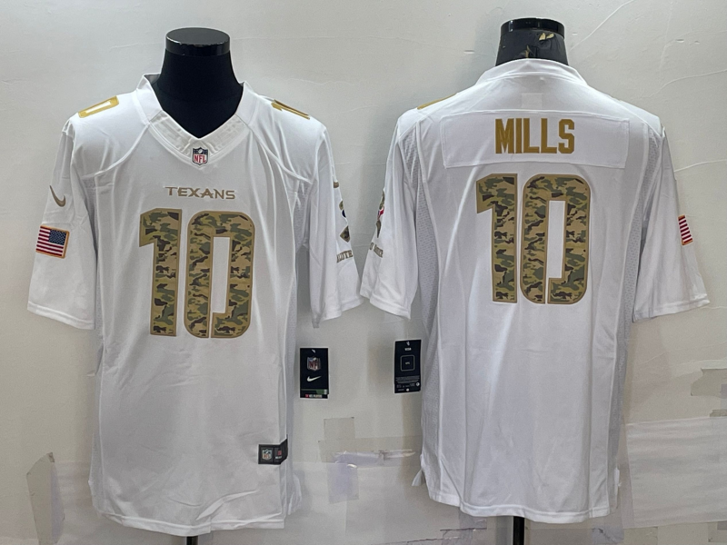 Men's Houston Texans Davis Mills #10 White Player Jersey1 football jersey product view 1