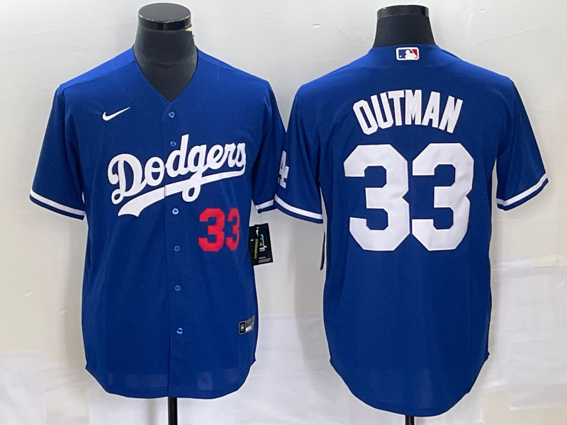 Men's Los Angeles Dodgers James Outman Royal Replica Player Jersey baseball jersey product view 1