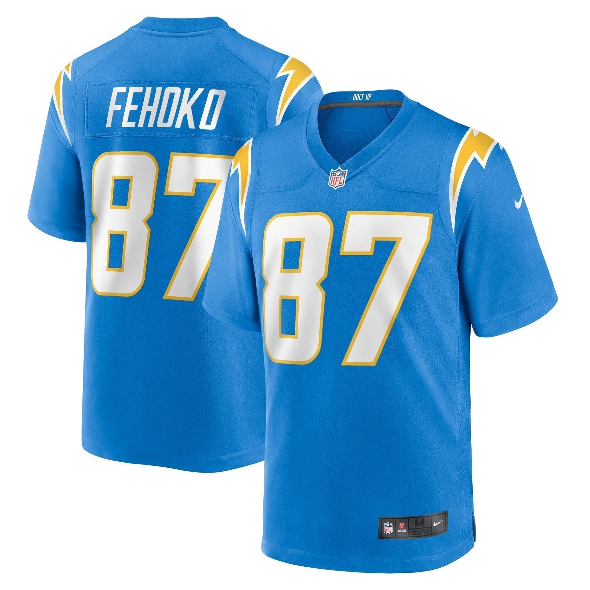 Simi Fehoko Los Angeles Chargers Game Jersey - Powder Blue football jersey product view 1