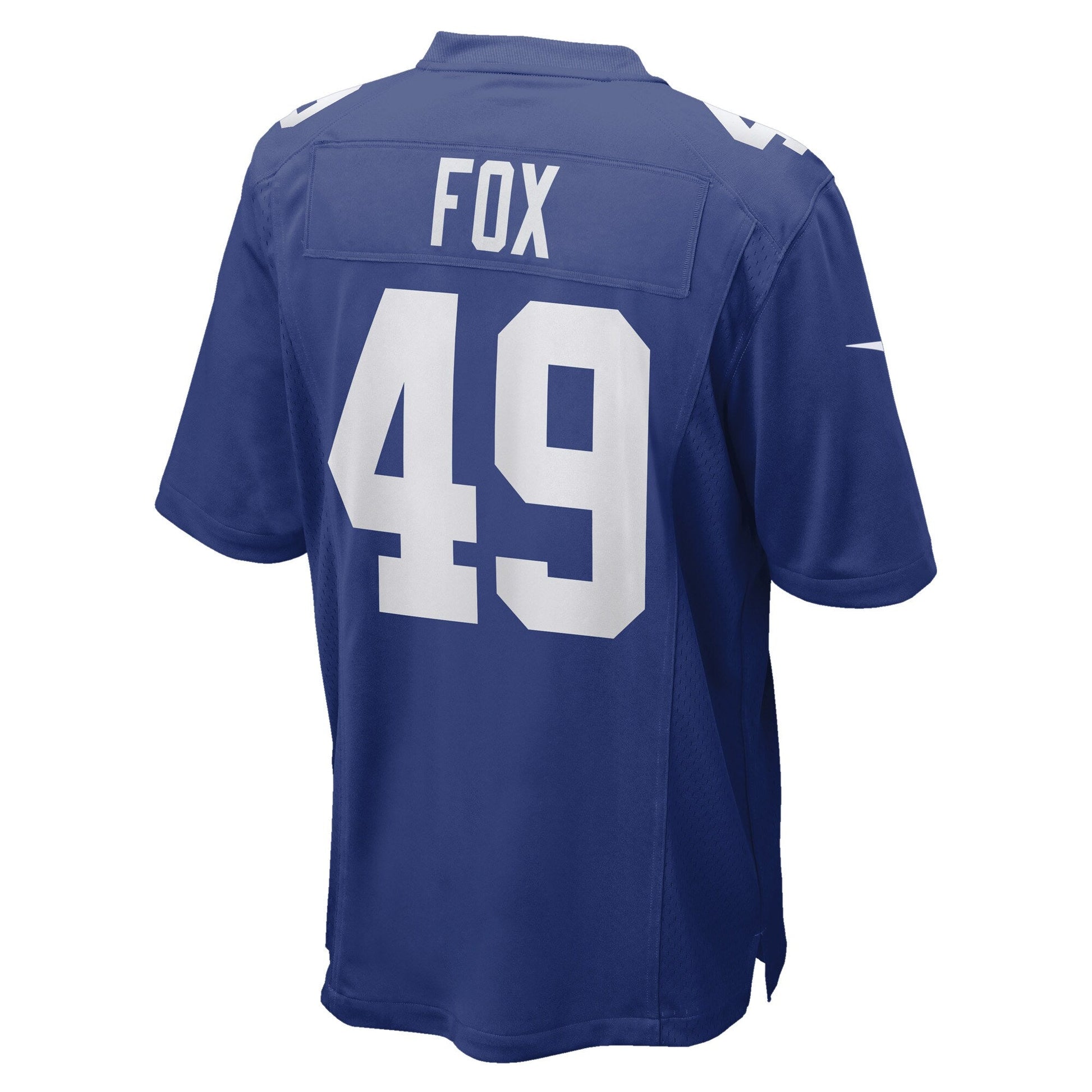 Tomon Fox New York Giants Game Jersey - Royal football jersey product view 3