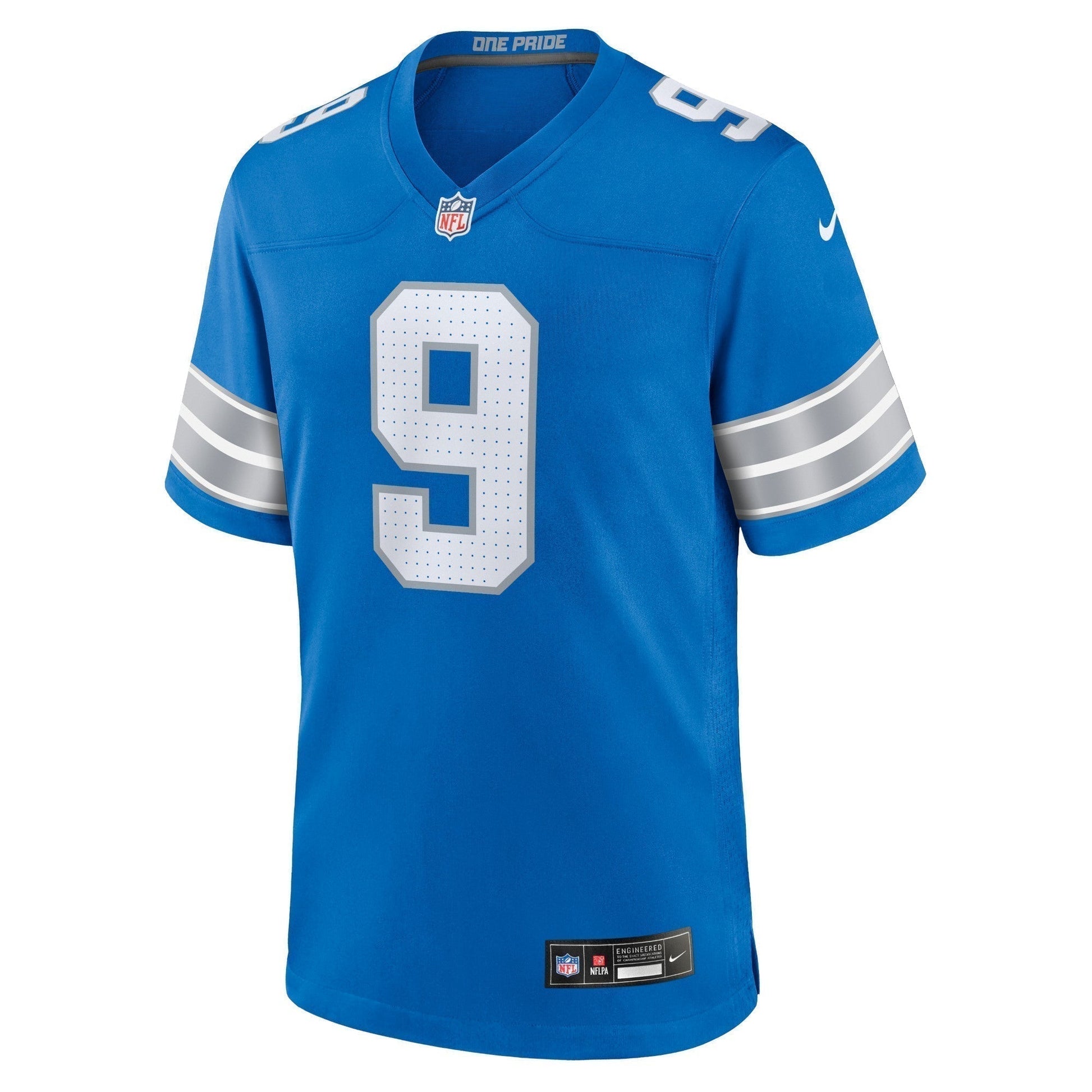 Jameson Williams Detroit Lions Game Jersey - Blue football jersey product view 2