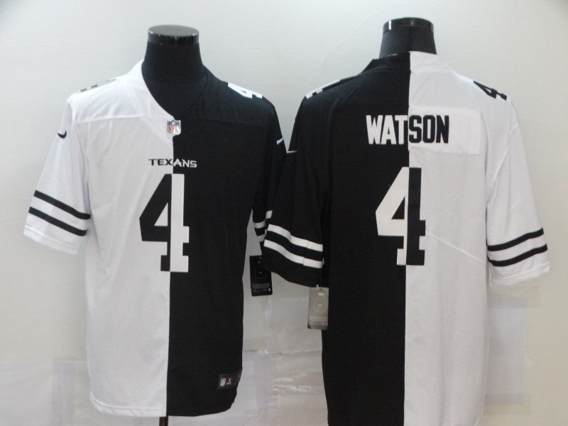 Men's Houston Texans Deshaun Watson #4 Black/White Game Jersey1 football jersey product view 1