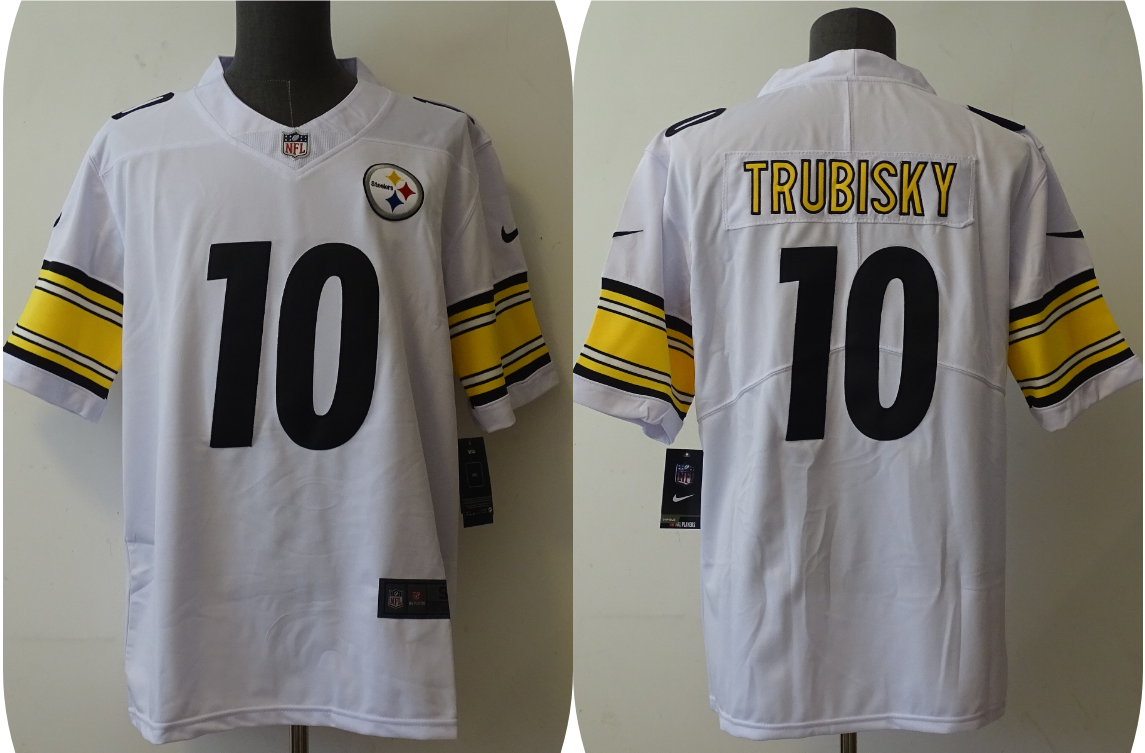 Men's Pittsburgh Steelers Mitchell Trubisky White Game Jersey football jersey product view 1
