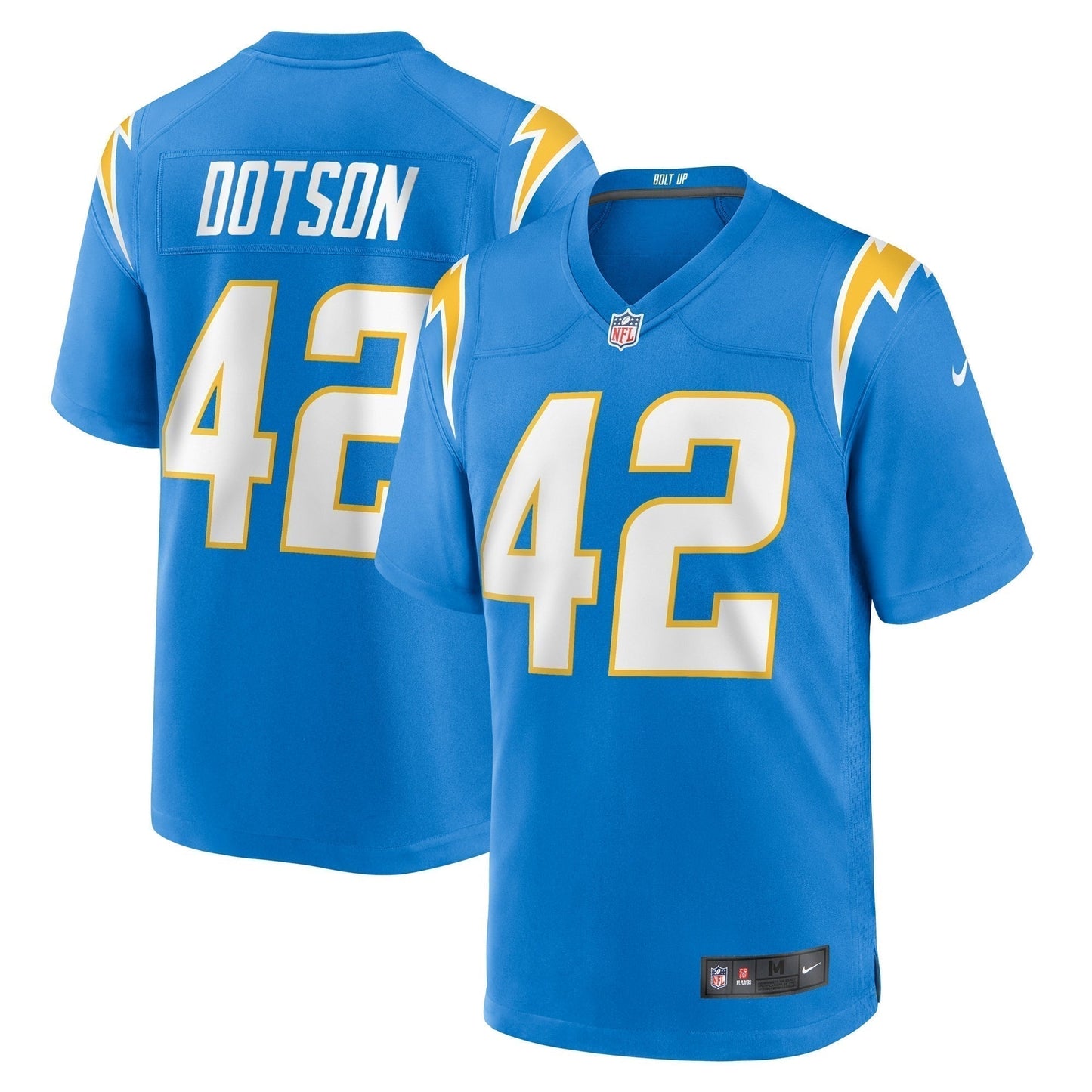 Elijah Dotson Los Angeles Chargers Team Game Jersey - Powder Blue football jersey product view 1