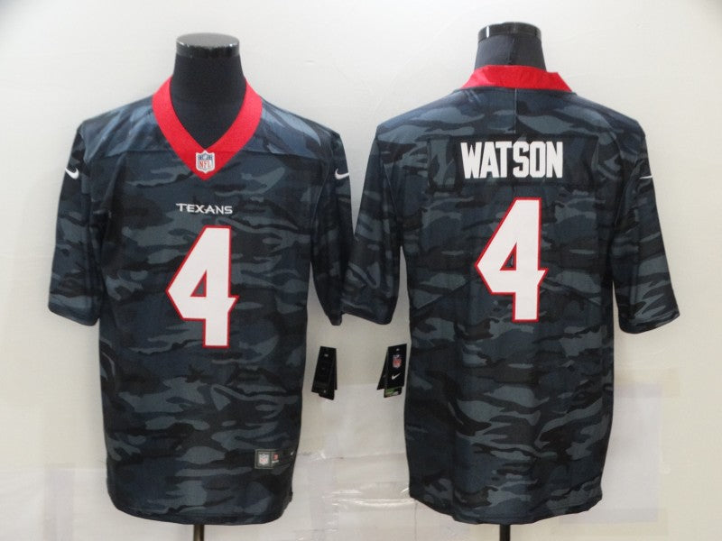 Men's Houston Texans Deshaun Watson #4 Gray Camouflage Game Jersey1 football jersey product view 1