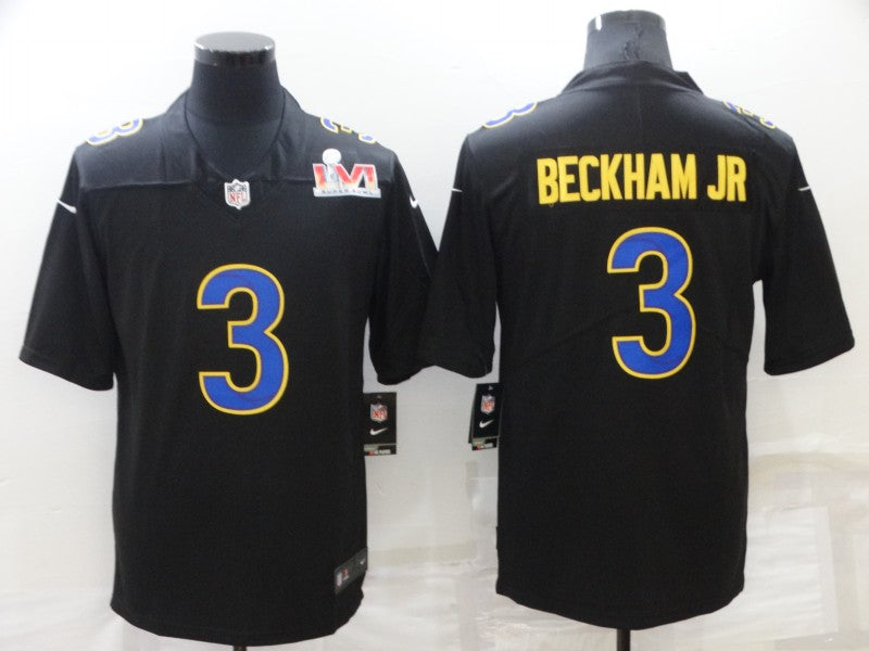 Men's Los Angeles Rams Odell Beckham Jr. Black Super Bowl LVI Game Fashion Jersey football jersey product view 1